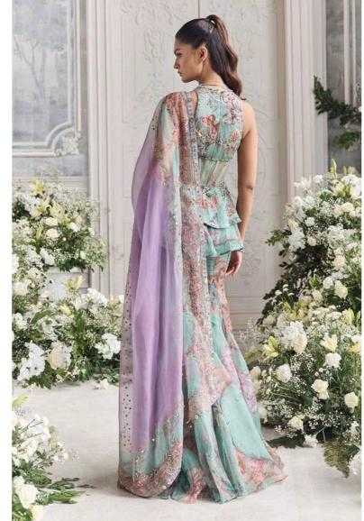 Faux Georgette Indo Western  Party Wear Dress