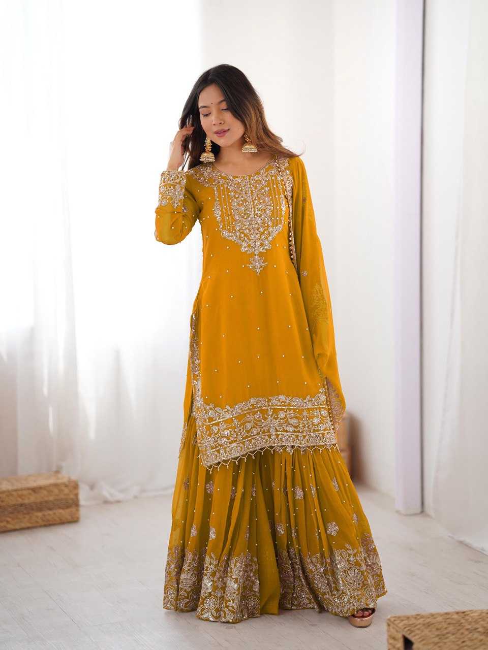 Faux Georgette Sharara Salwar  Party wear  Suits