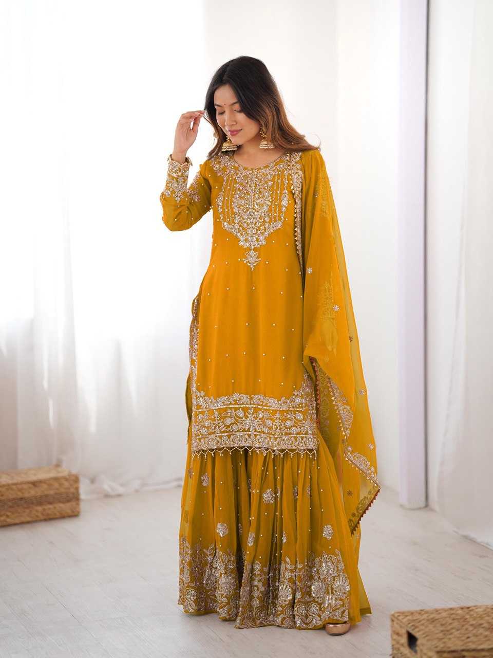 Faux Georgette Sharara Salwar  Party wear  Suits