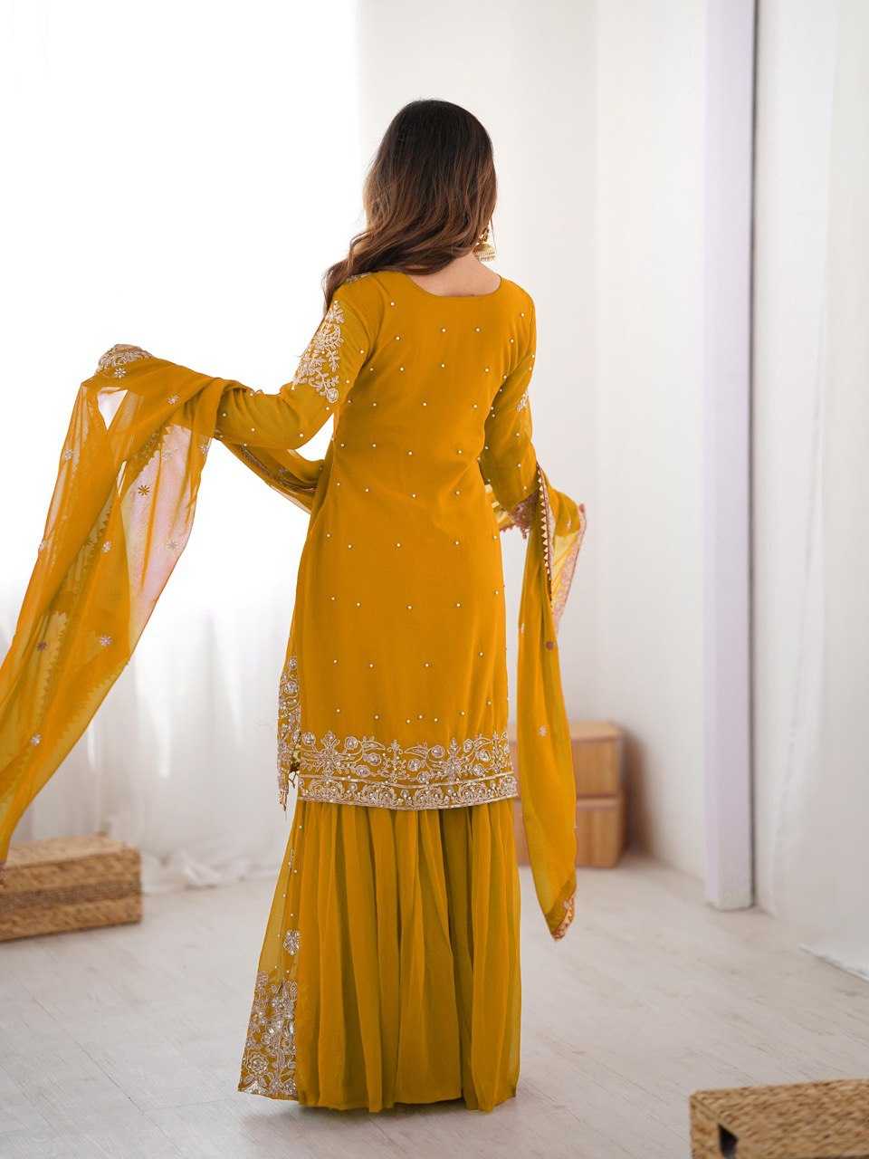Faux Georgette Sharara Salwar  Party wear  Suits