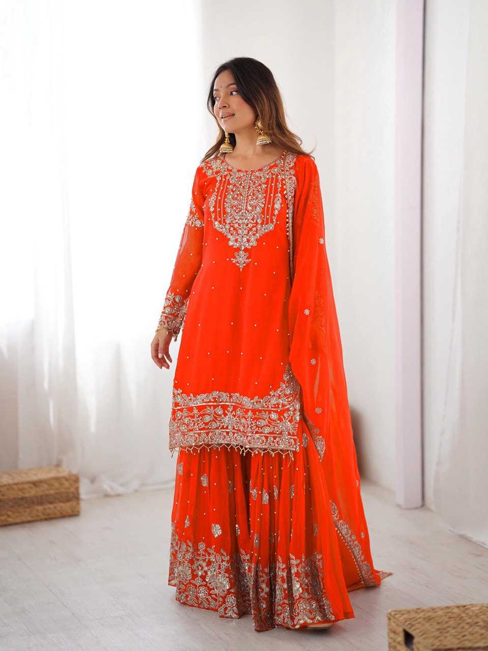 Faux Georgette Sharara Salwar  Party wear  Suits