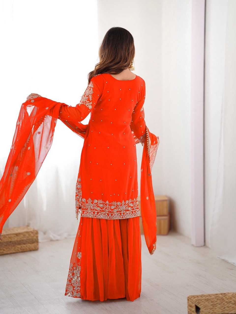Faux Georgette Sharara Salwar  Party wear  Suits