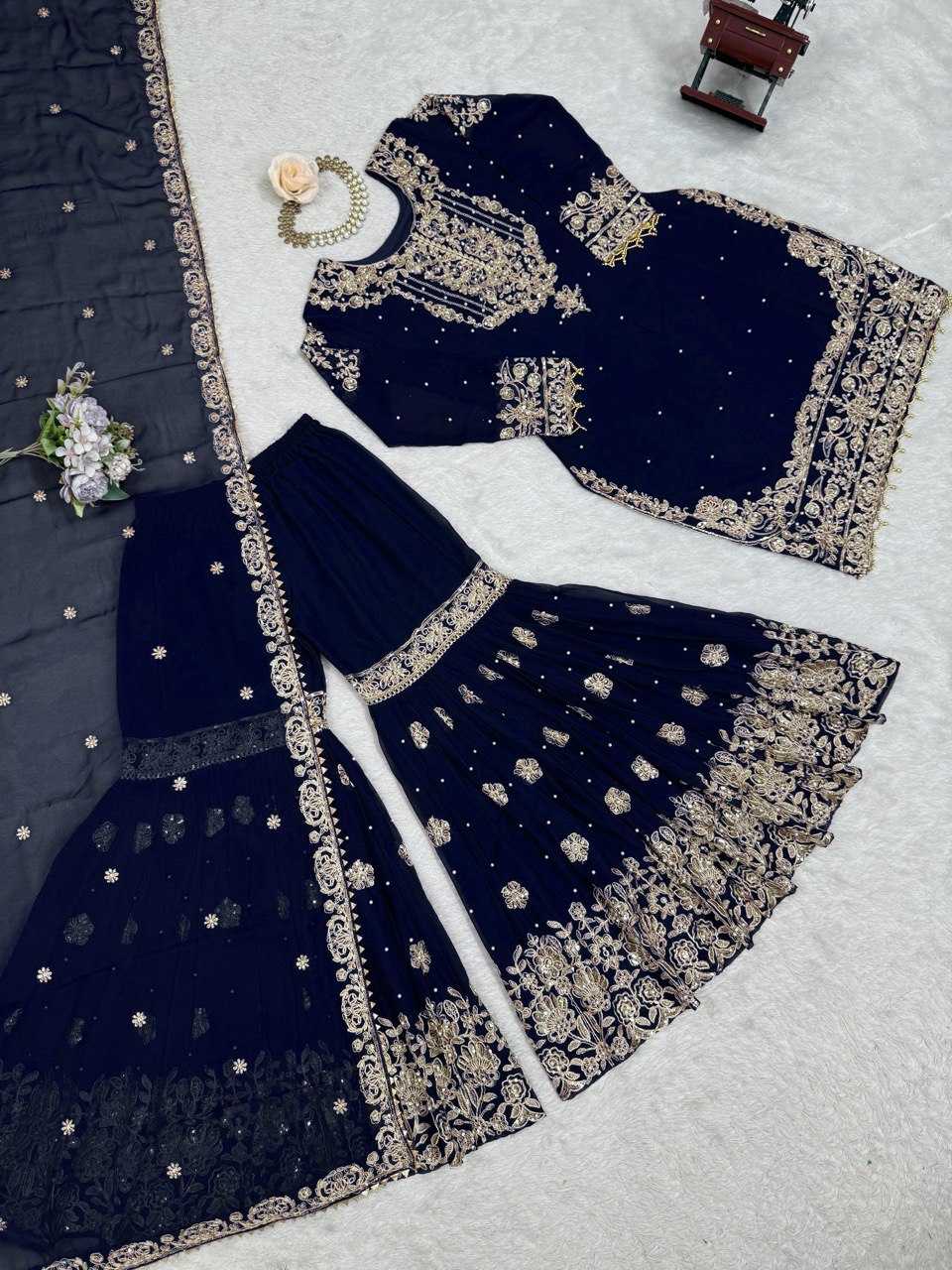 Faux Georgette Sharara Salwar  Party wear  Suits