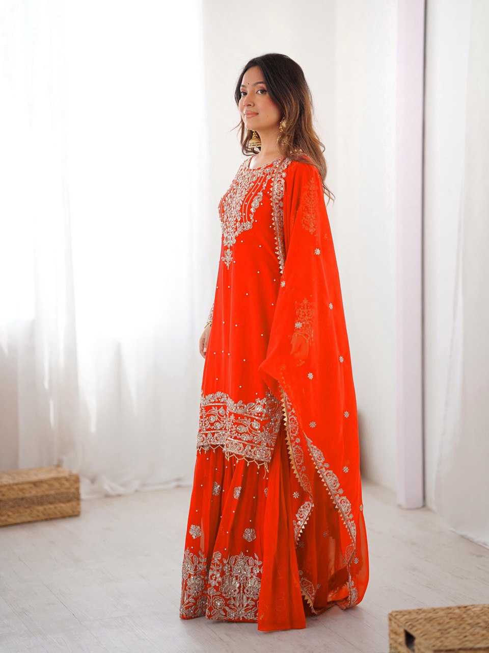Faux Georgette Sharara Salwar  Party wear  Suits