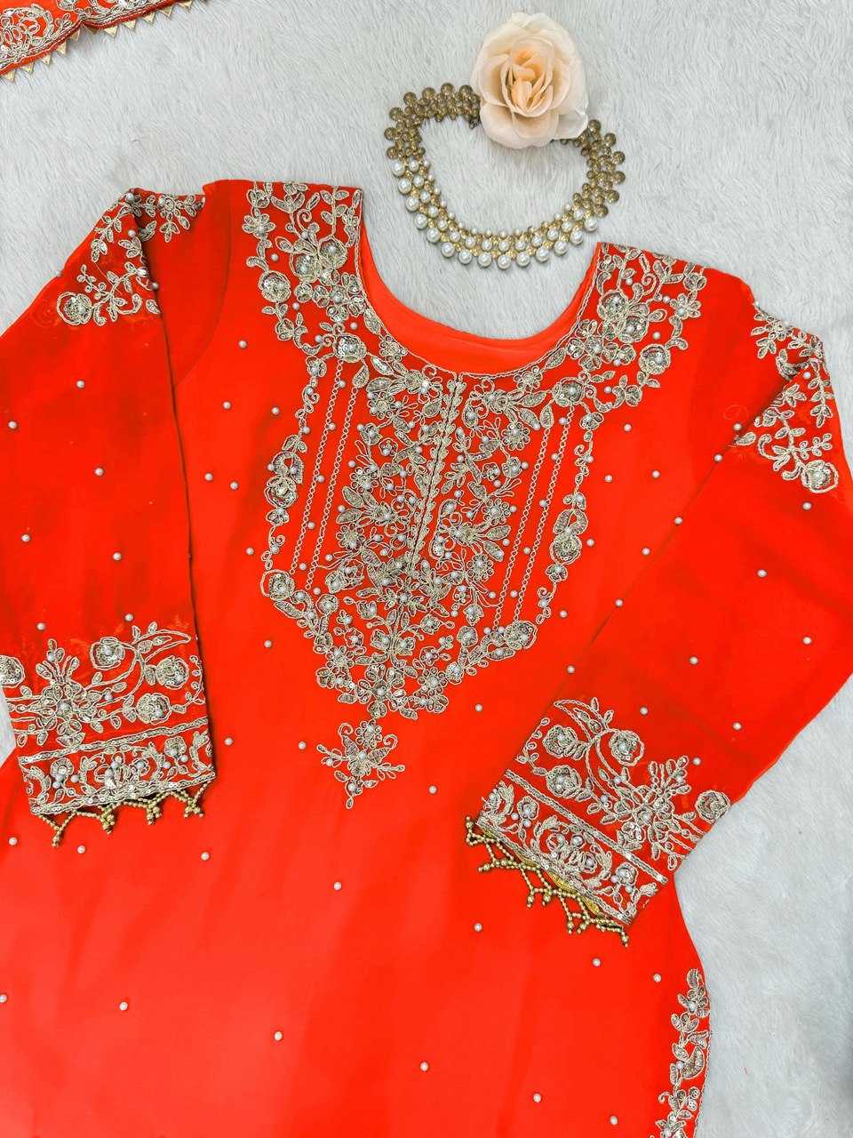 Faux Georgette Sharara Salwar  Party wear  Suits