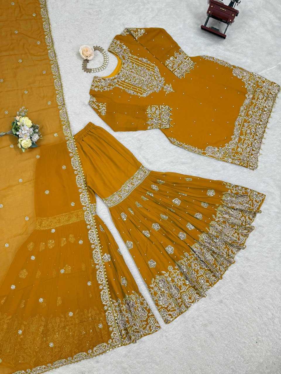 Faux Georgette Sharara Salwar  Party wear  Suits