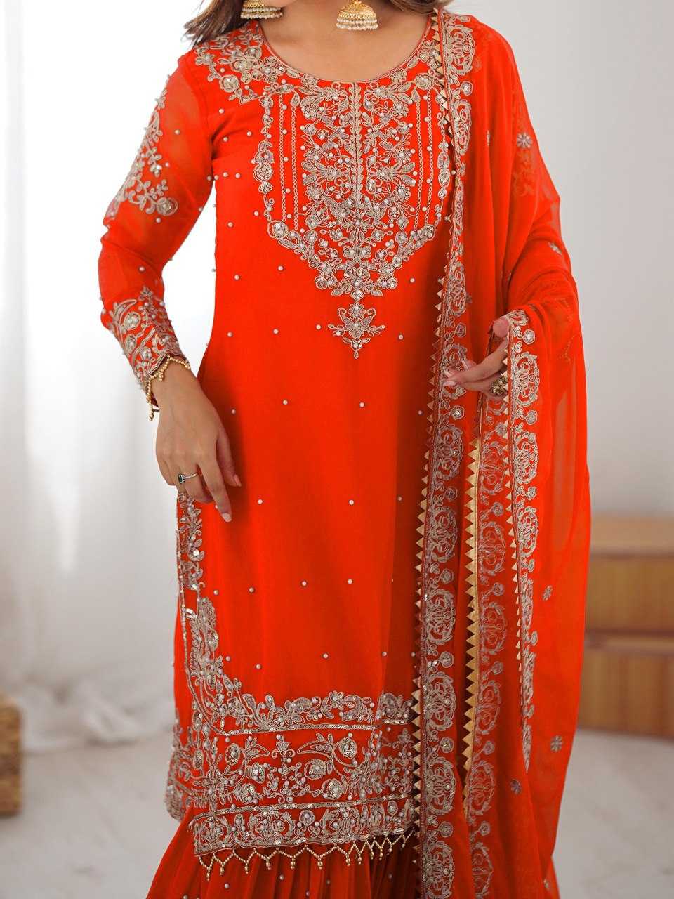Faux Georgette Sharara Salwar  Party wear  Suits