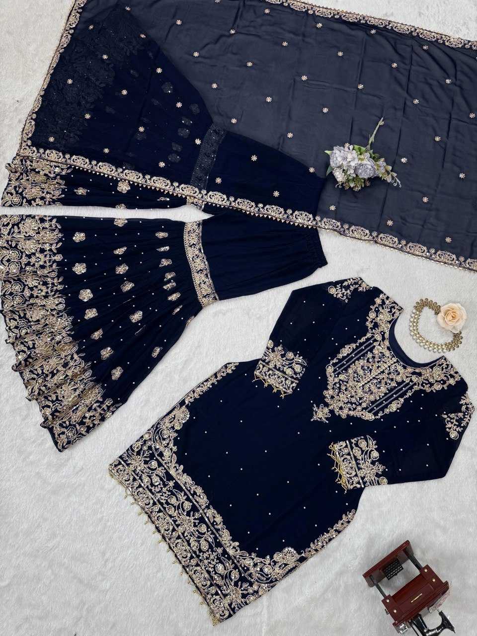 Faux Georgette Sharara Salwar  Party wear  Suits