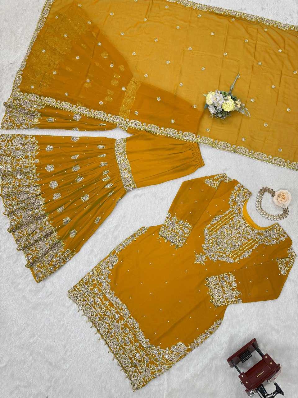 Faux Georgette Sharara Salwar  Party wear  Suits