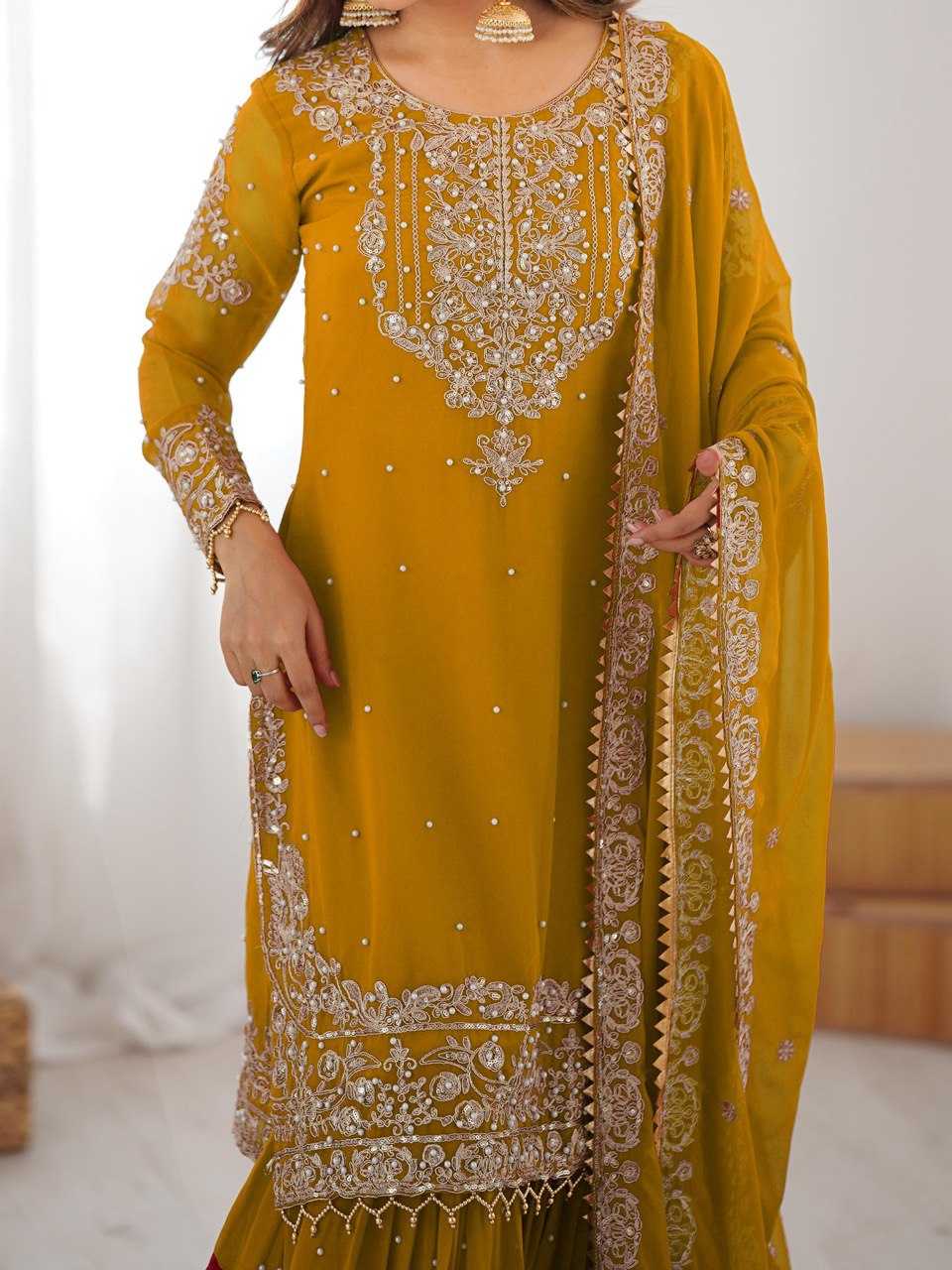 Faux Georgette Sharara Salwar  Party wear  Suits