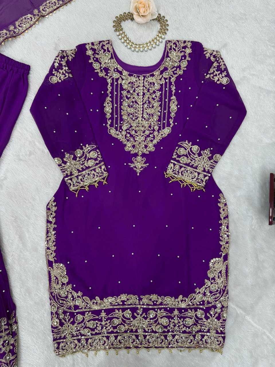 Faux Georgette Sharara Salwar  Party wear  Suits