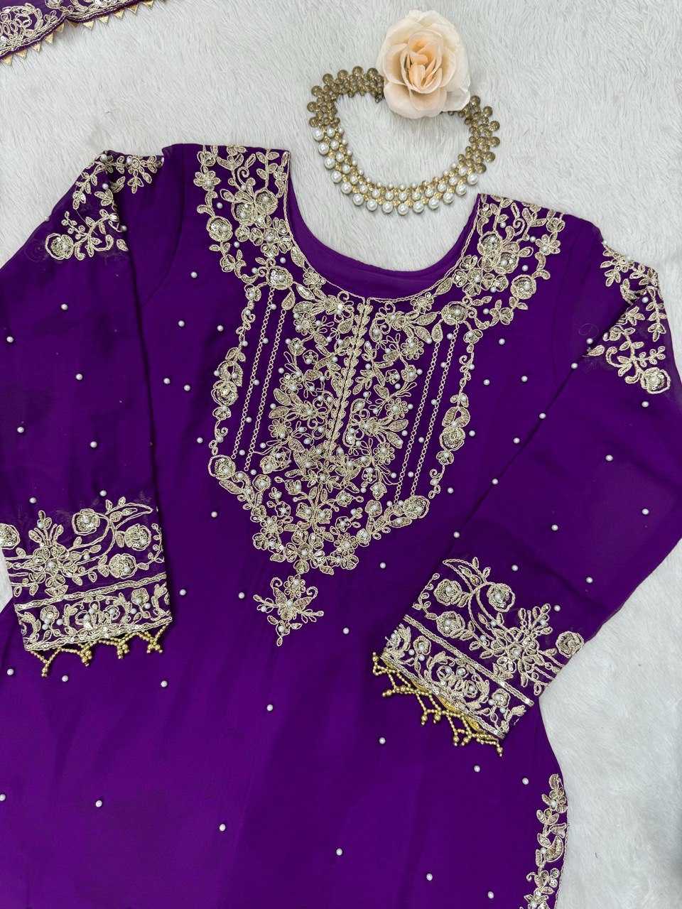 Faux Georgette Sharara Salwar  Party wear  Suits