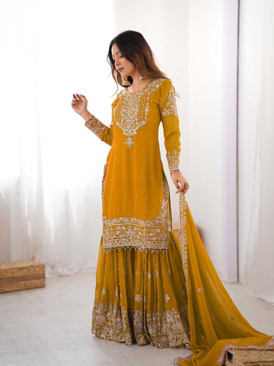 Faux Georgette Sharara Salwar  Party wear  Suits