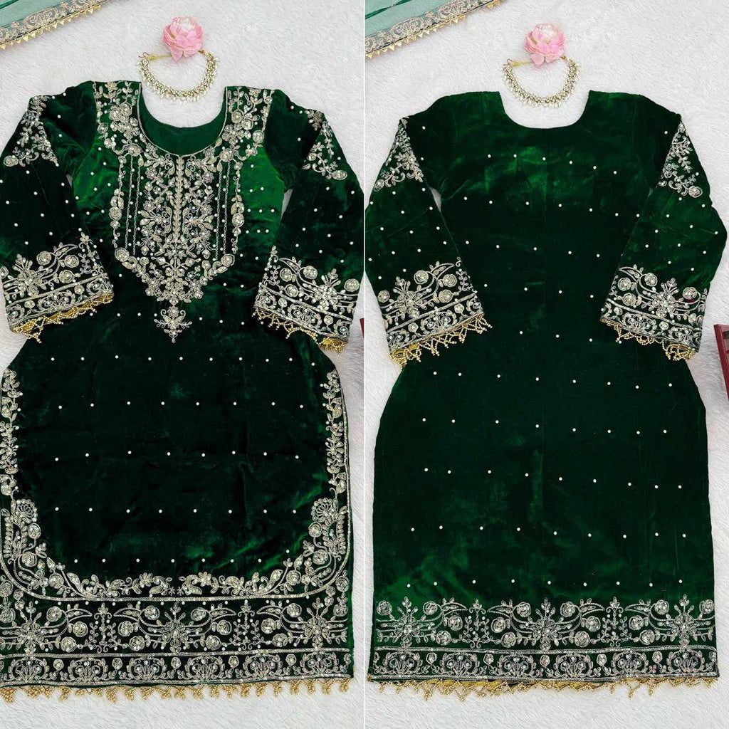 Faux Georgette  Embroidered  Sharara Salwar Suits  Suits