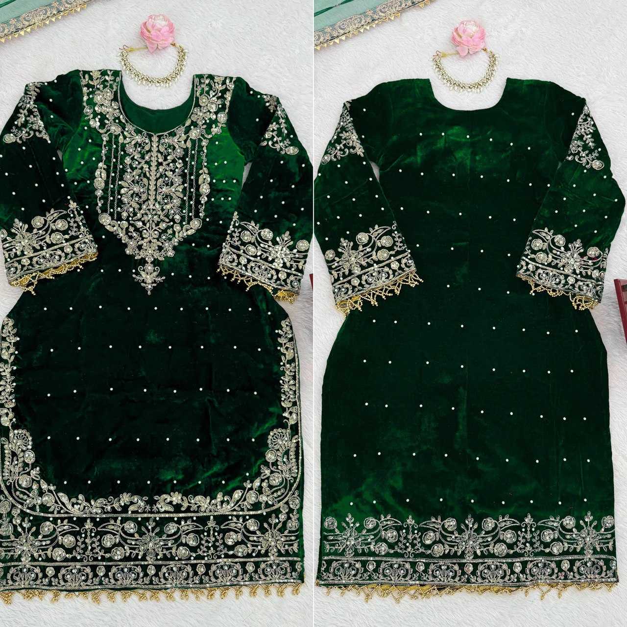 Faux Georgette  Embroidered  Sharara Salwar Suits  Suits