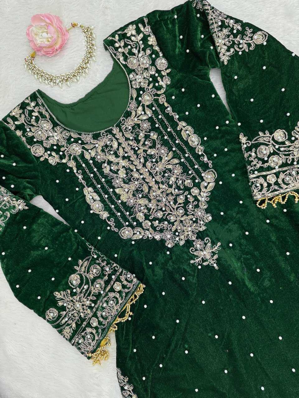 Faux Georgette  Embroidered  Sharara Salwar Suits  Suits