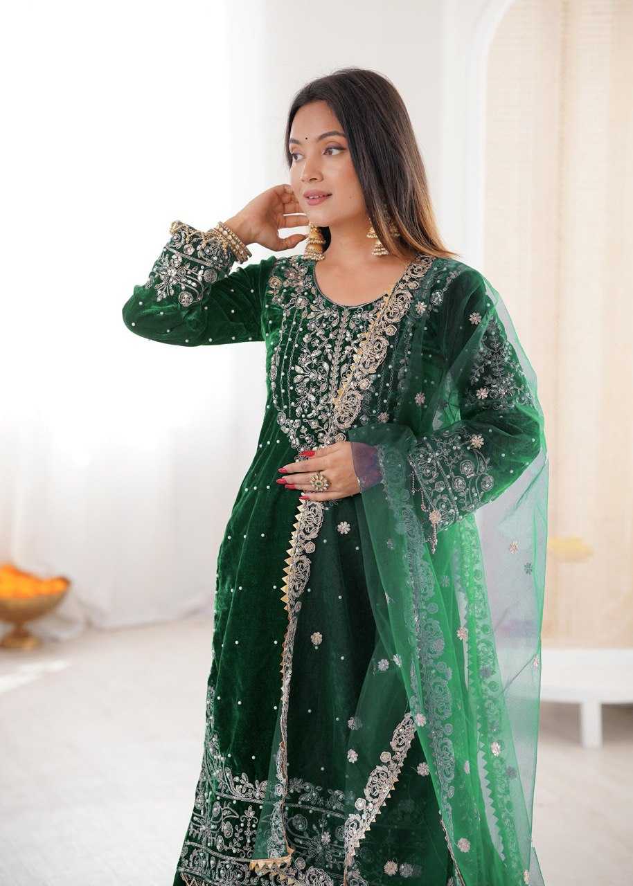Faux Georgette  Embroidered  Sharara Salwar Suits  Suits