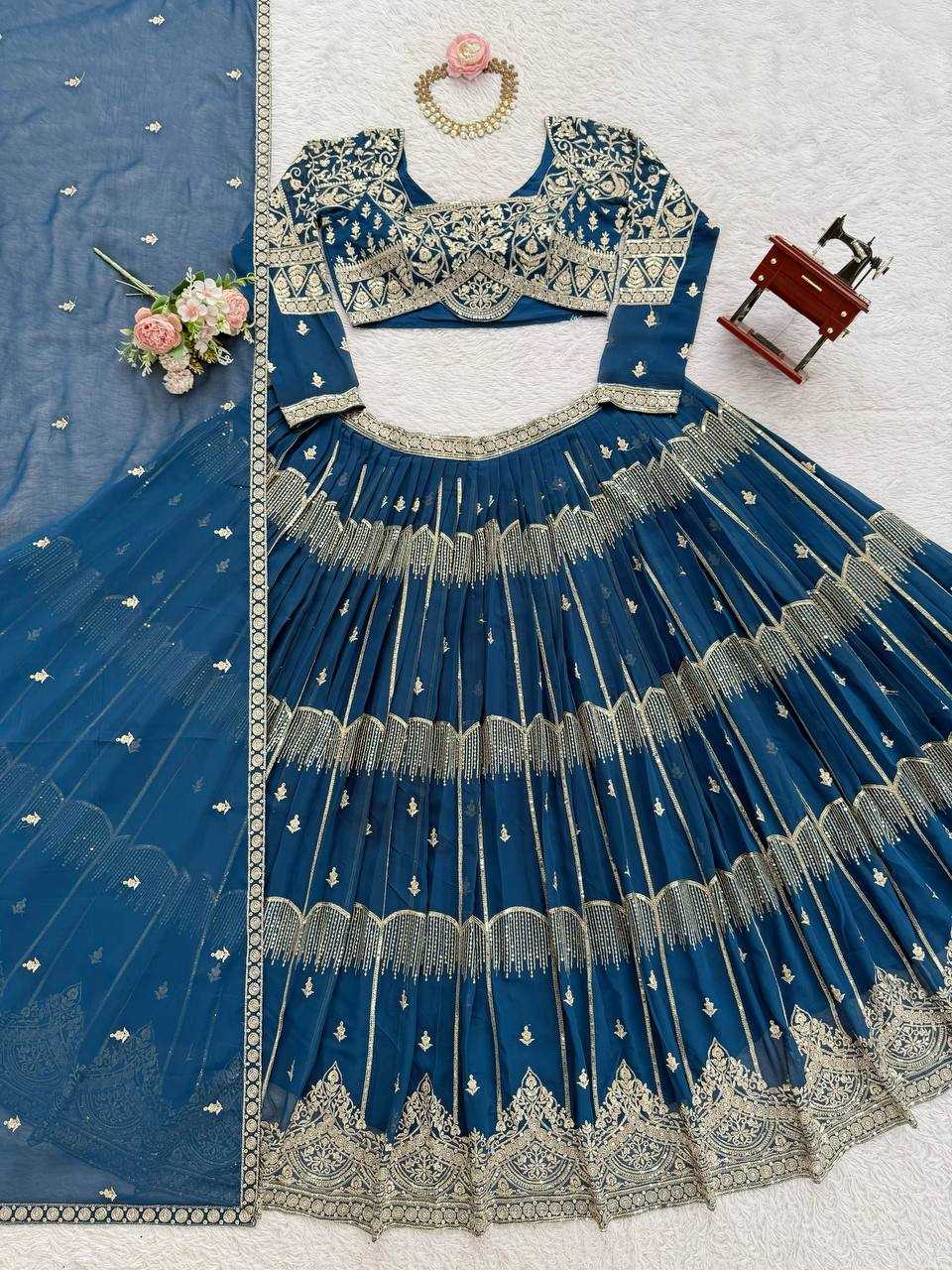 Faux Georgette Designer Bridal Lehenga | Wedding Collection | Heavy Embellishment & Fully Stitched | M to XXL