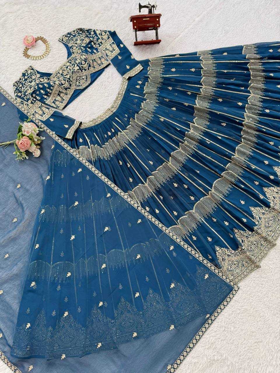 Faux Georgette Designer Bridal Lehenga | Wedding Collection | Heavy Embellishment & Fully Stitched | M to XXL