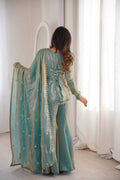 Fendy Silk Heavy Embroidery Designer Palazzo Suit | Real Thread Work & Micro Cotton Lining | 3-Piece Fully Stitched Ethnic Wear | M to XXL