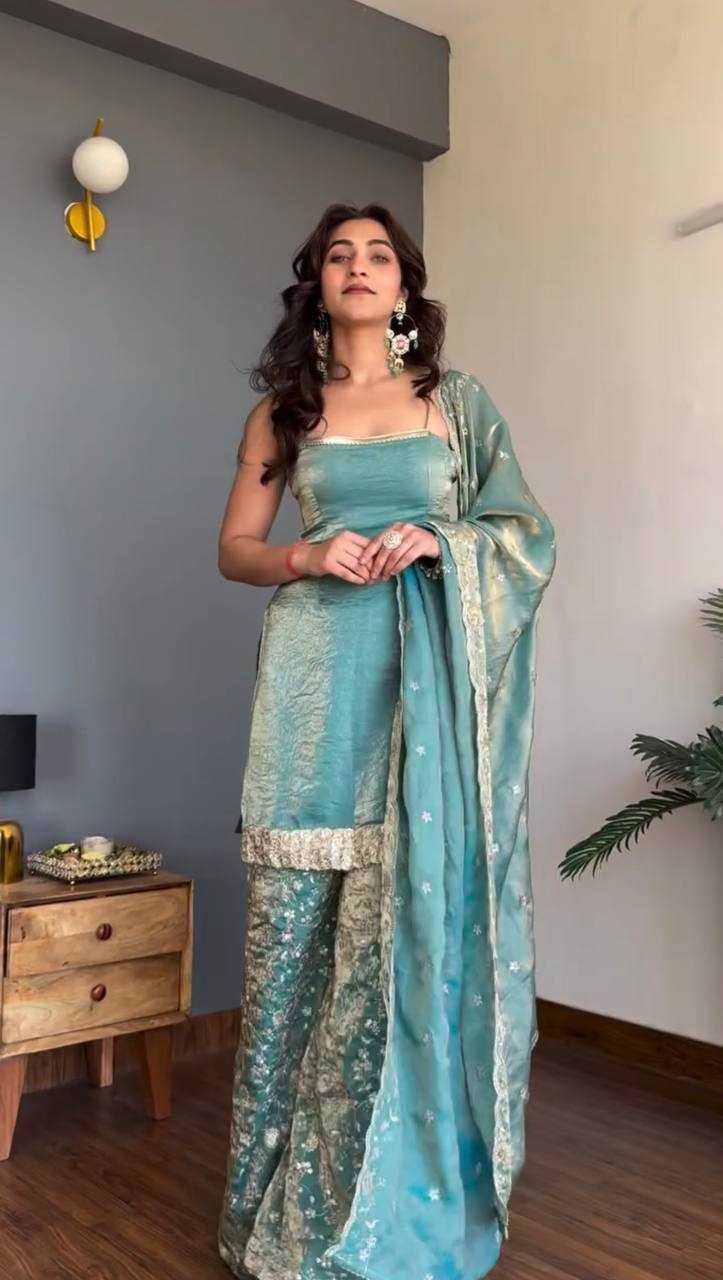 Fendy Silk Designer Palazzo Suit | RIN162 Premium Party Wear Collection | 3-Piece Fully Stitched Ethnic Wear | M to XXL