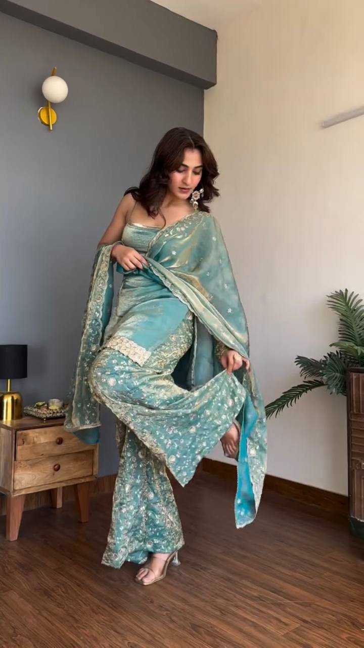 Fendy Silk Designer Palazzo Suit | RIN162 Premium Party Wear Collection | 3-Piece Fully Stitched Ethnic Wear | M to XXL