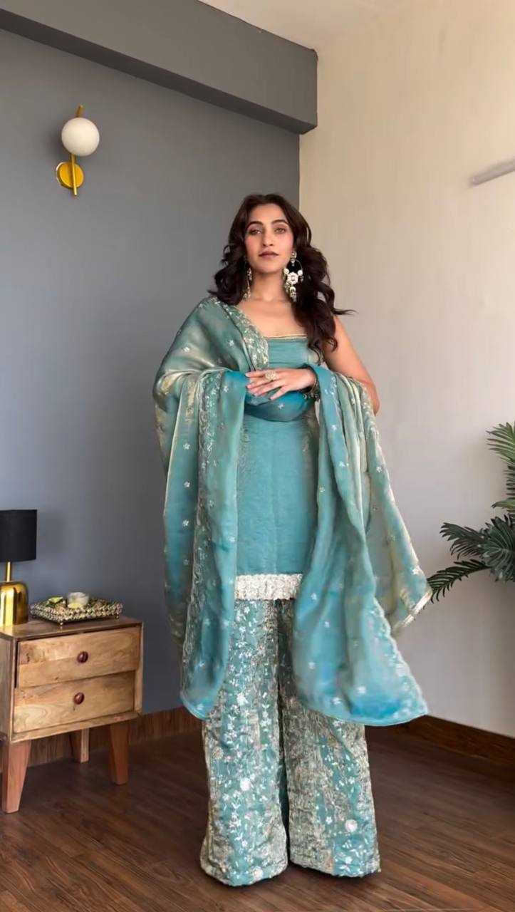 Fendy Silk Designer Palazzo Suit | RIN162 Premium Party Wear Collection | 3-Piece Fully Stitched Ethnic Wear | M to XXL
