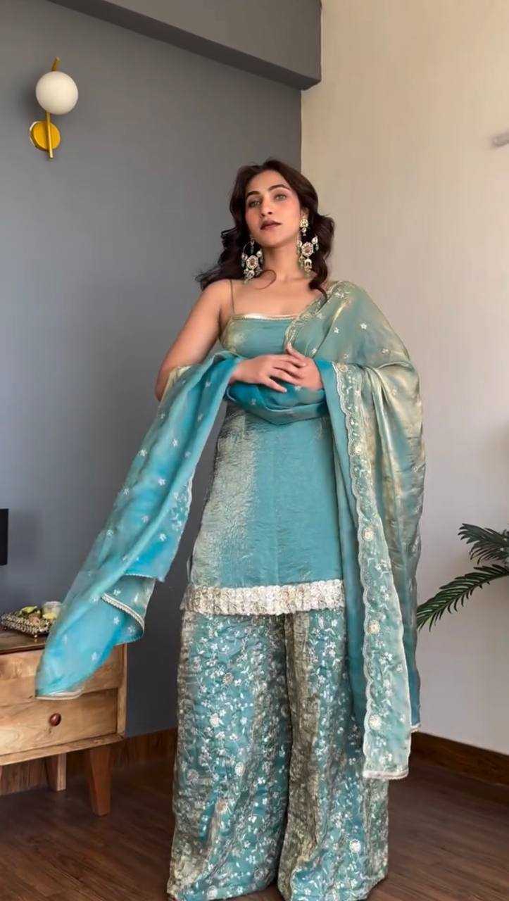 Fendy Silk Designer Palazzo Suit | RIN162 Premium Party Wear Collection | 3-Piece Fully Stitched Ethnic Wear | M to XXL