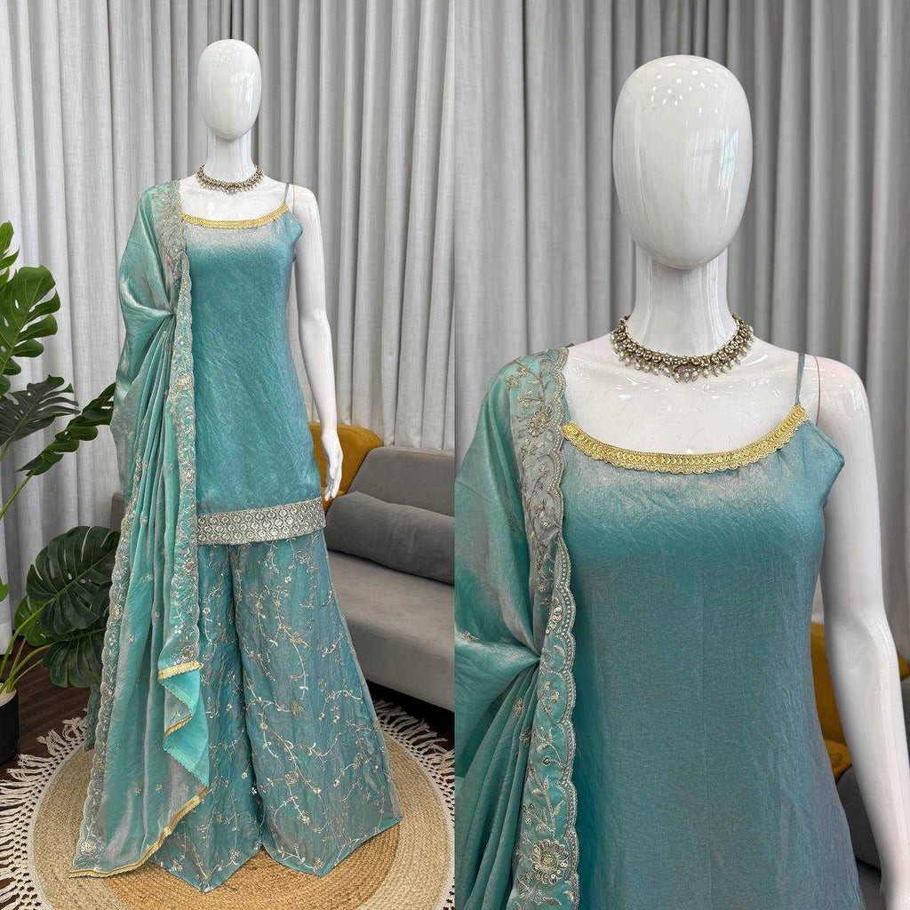 Fendy Silk Designer Palazzo Suit | RIN162 Premium Party Wear Collection | 3-Piece Fully Stitched Ethnic Wear | M to XXL