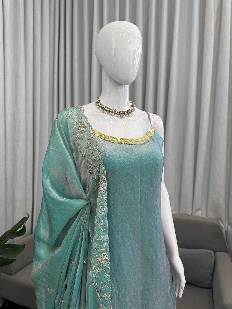 Fendy Silk Designer Palazzo Suit | RIN162 Premium Party Wear Collection | 3-Piece Fully Stitched Ethnic Wear | M to XXL