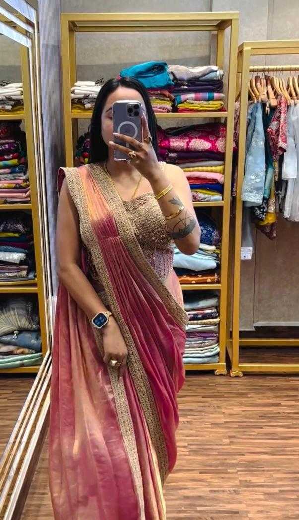 FENDY Satin   Ready To Wear  Party Wear Fancy Saree
