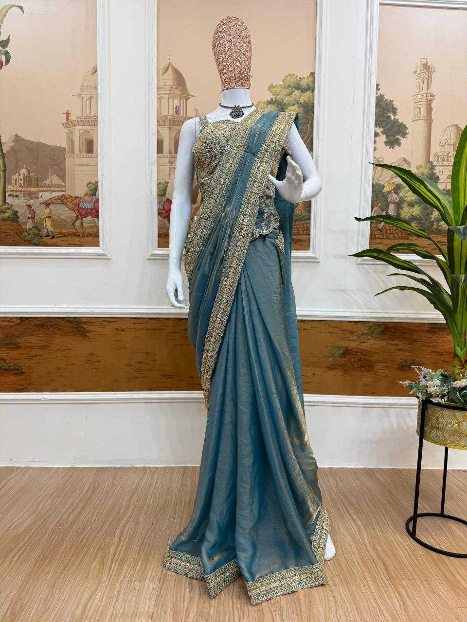 FENDY Satin   Ready To Wear  Party Wear Fancy Saree