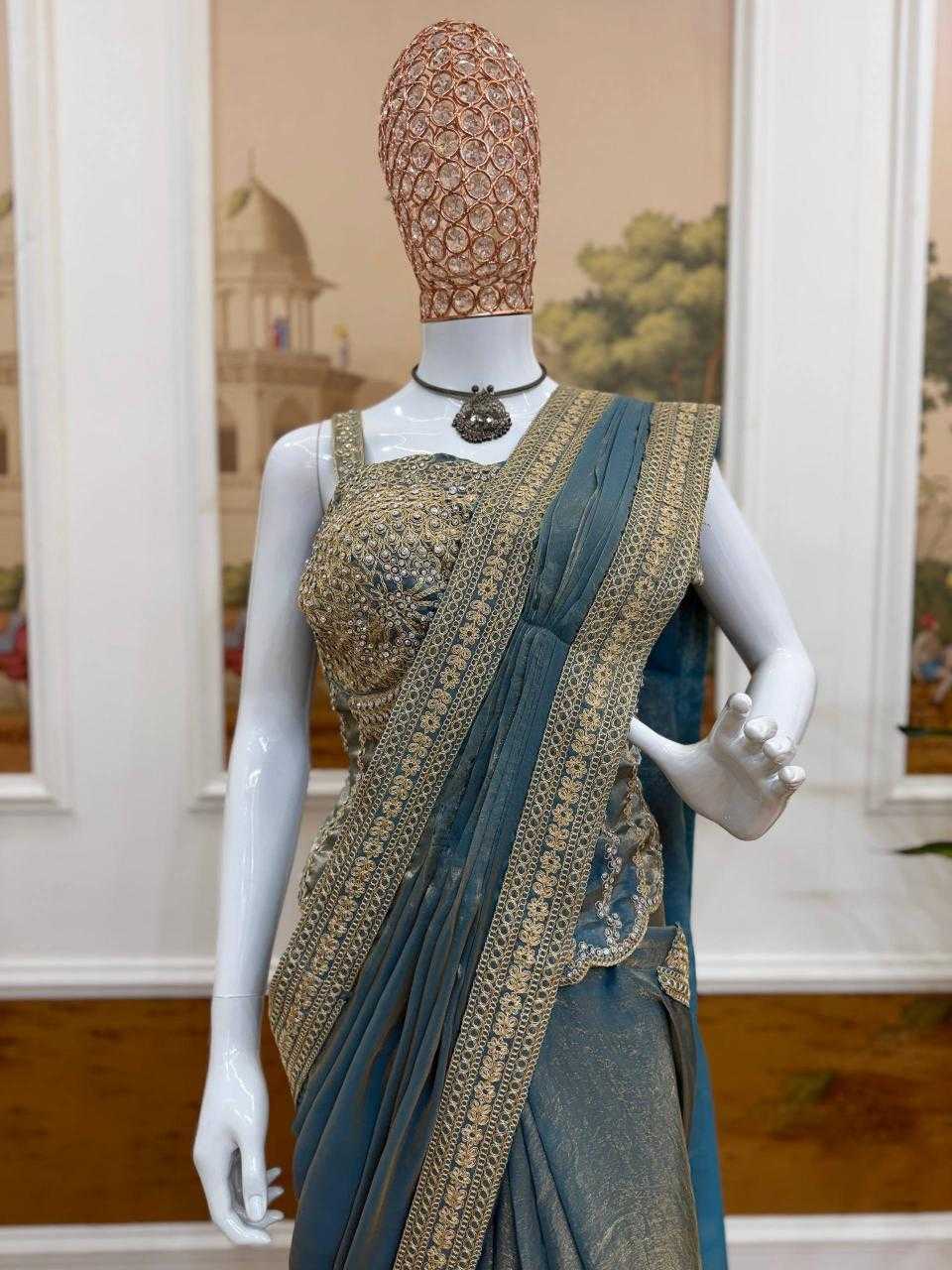FENDY Satin   Ready To Wear  Party Wear Fancy Saree