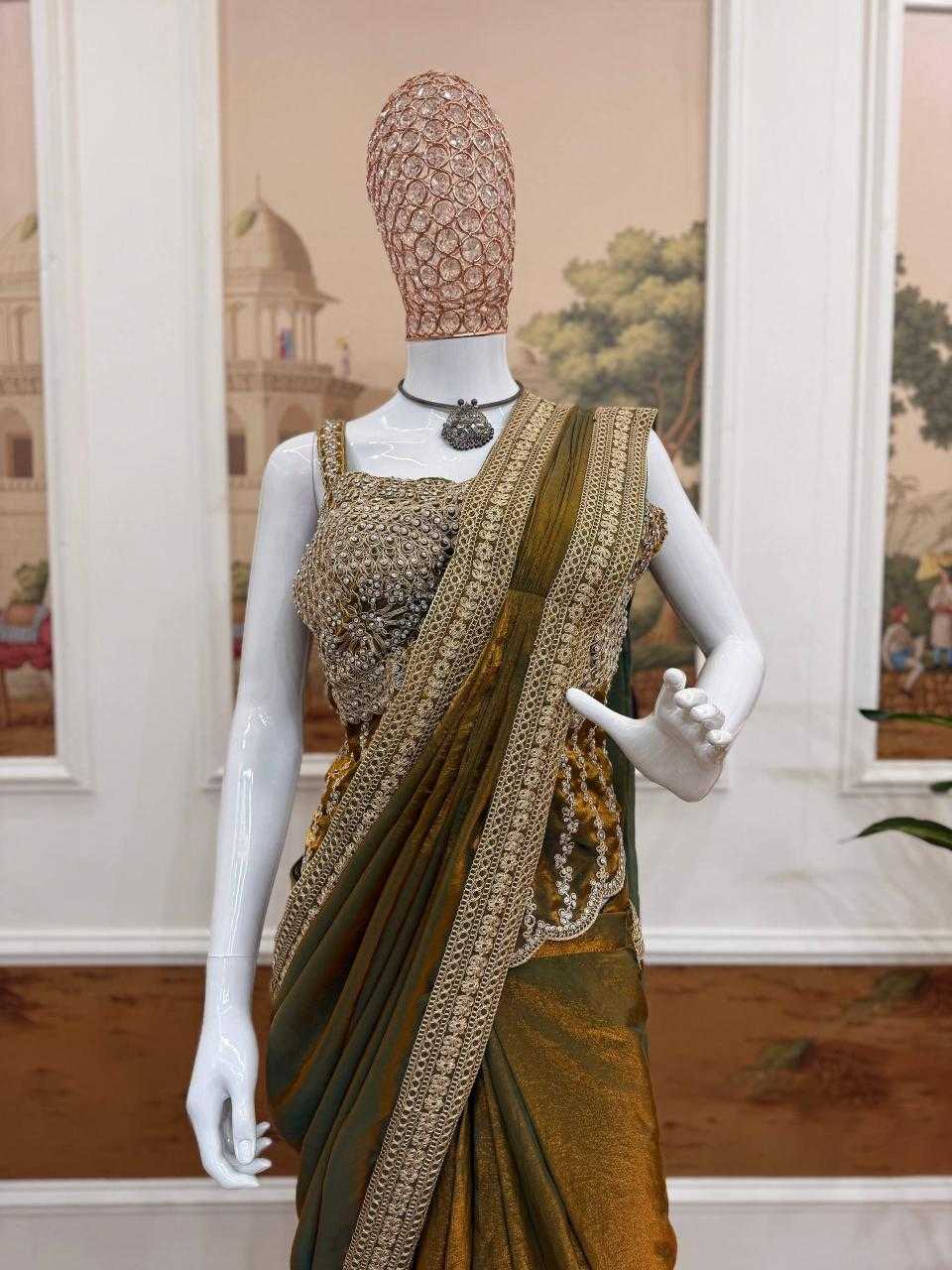 FENDY Satin   Ready To Wear  Party Wear Fancy Saree