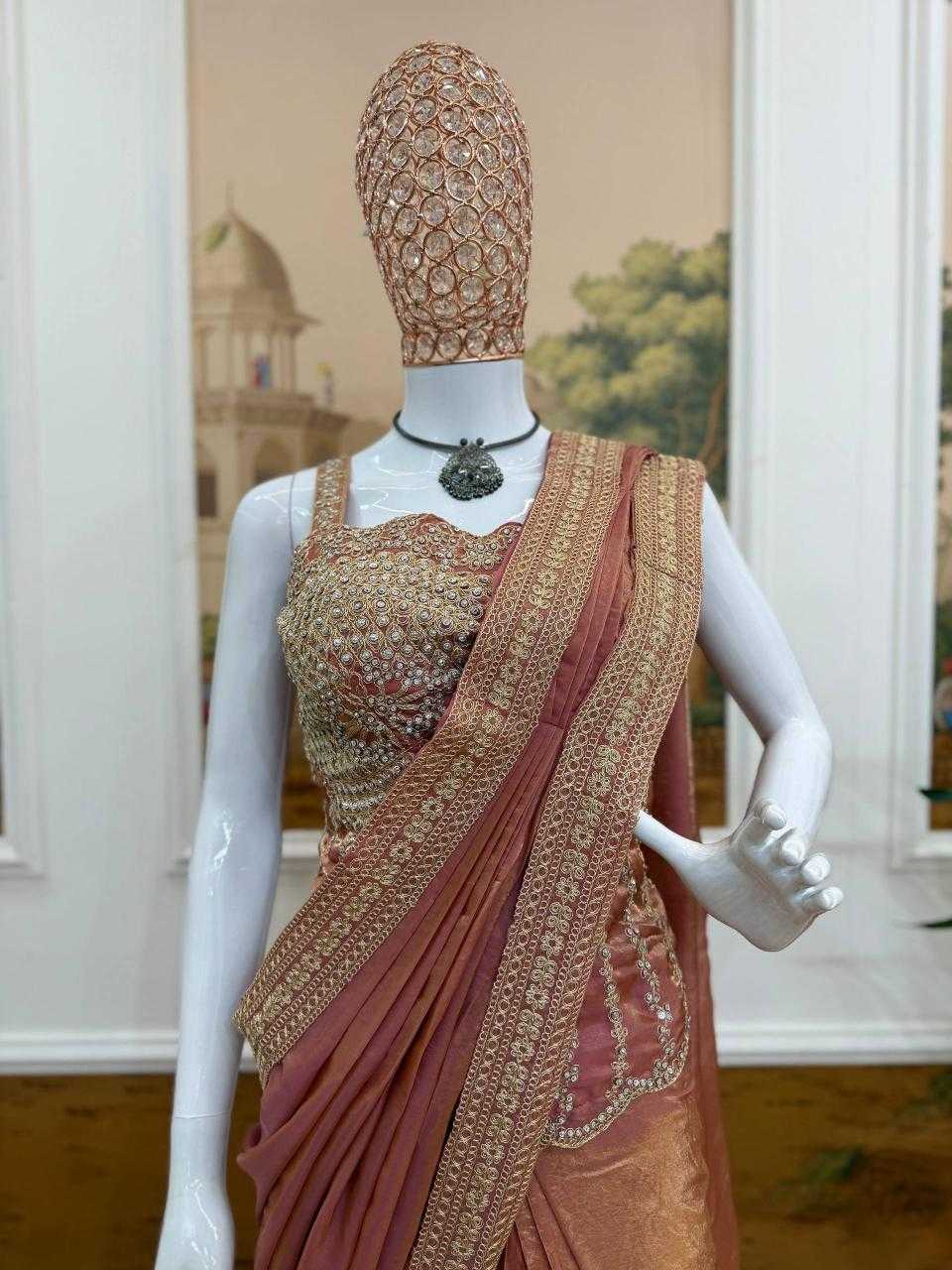 FENDY Satin   Ready To Wear  Party Wear Fancy Saree