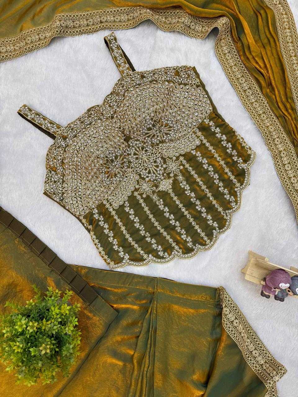 FENDY Satin   Ready To Wear  Party Wear Fancy Saree