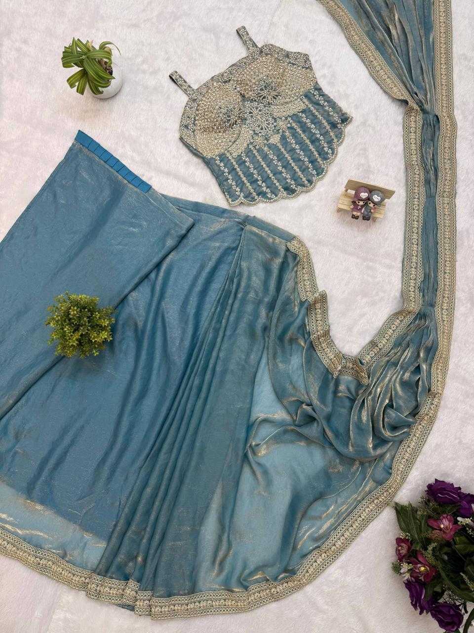 FENDY Satin   Ready To Wear  Party Wear Fancy Saree