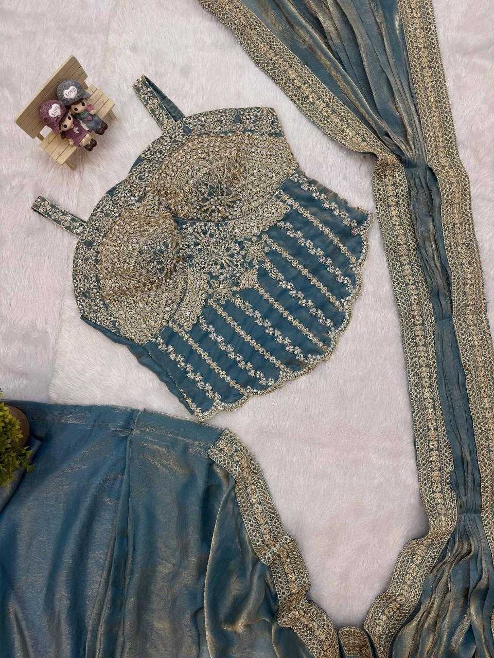 FENDY Satin   Ready To Wear  Party Wear Fancy Saree