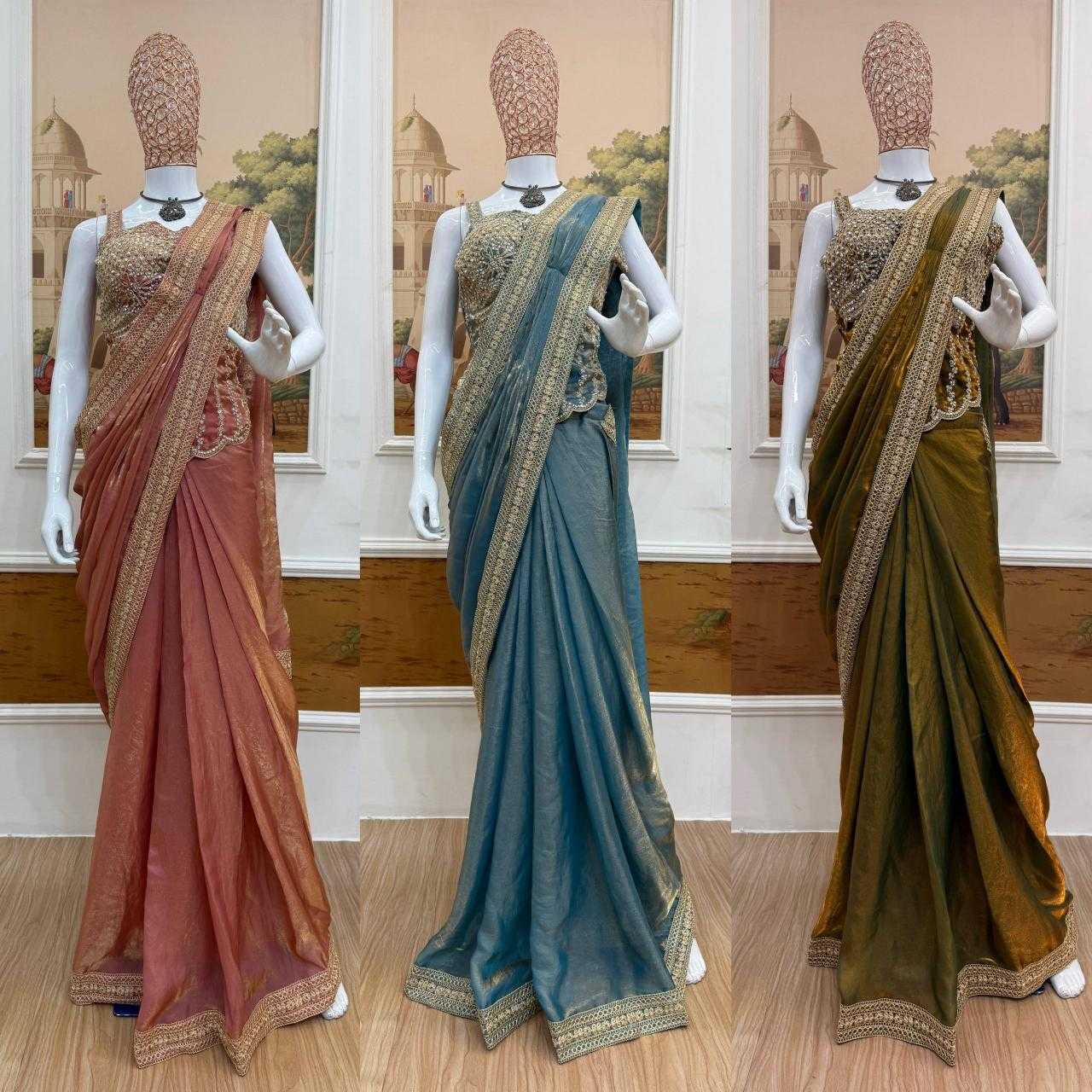 FENDY Satin   Ready To Wear  Party Wear Fancy Saree