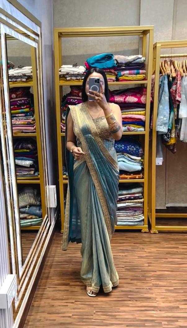 FENDY Satin   Ready To Wear  Party Wear Fancy Saree
