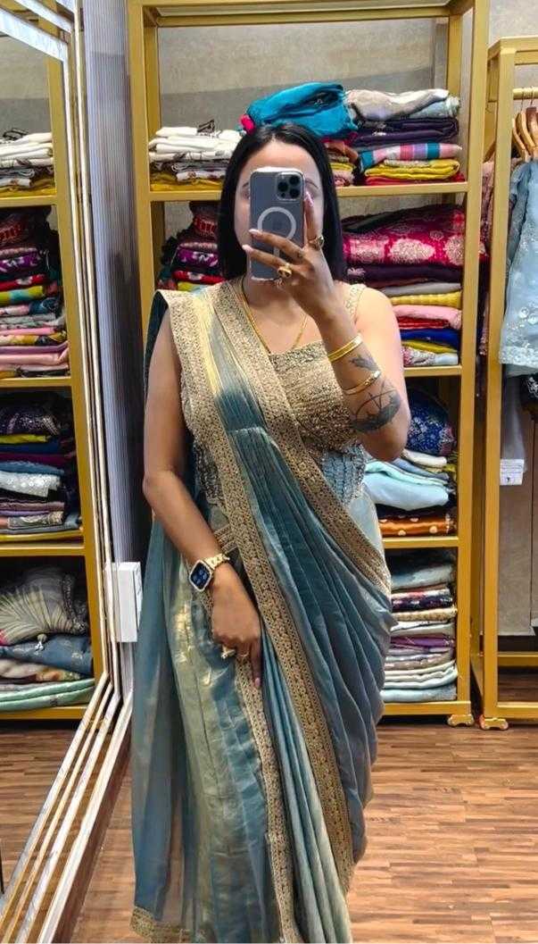 FENDY Satin   Ready To Wear  Party Wear Fancy Saree