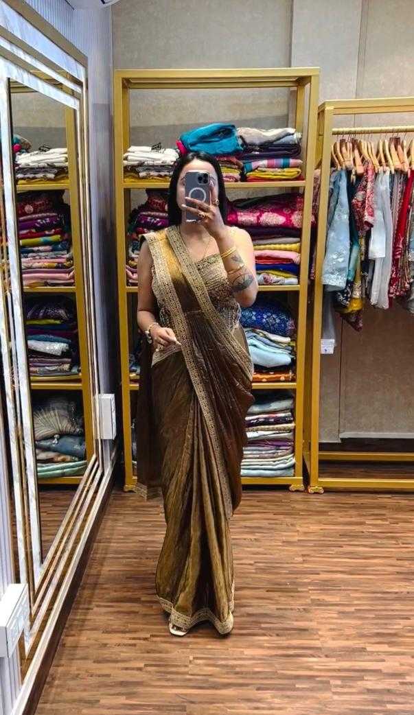 FENDY Satin   Ready To Wear  Party Wear Fancy Saree