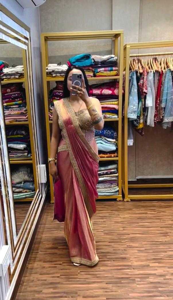 FENDY Satin   Ready To Wear  Party Wear Fancy Saree