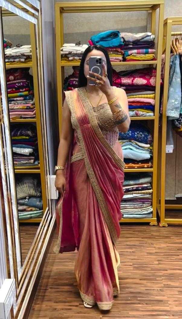 FENDY Satin   Ready To Wear  Party Wear Fancy Saree