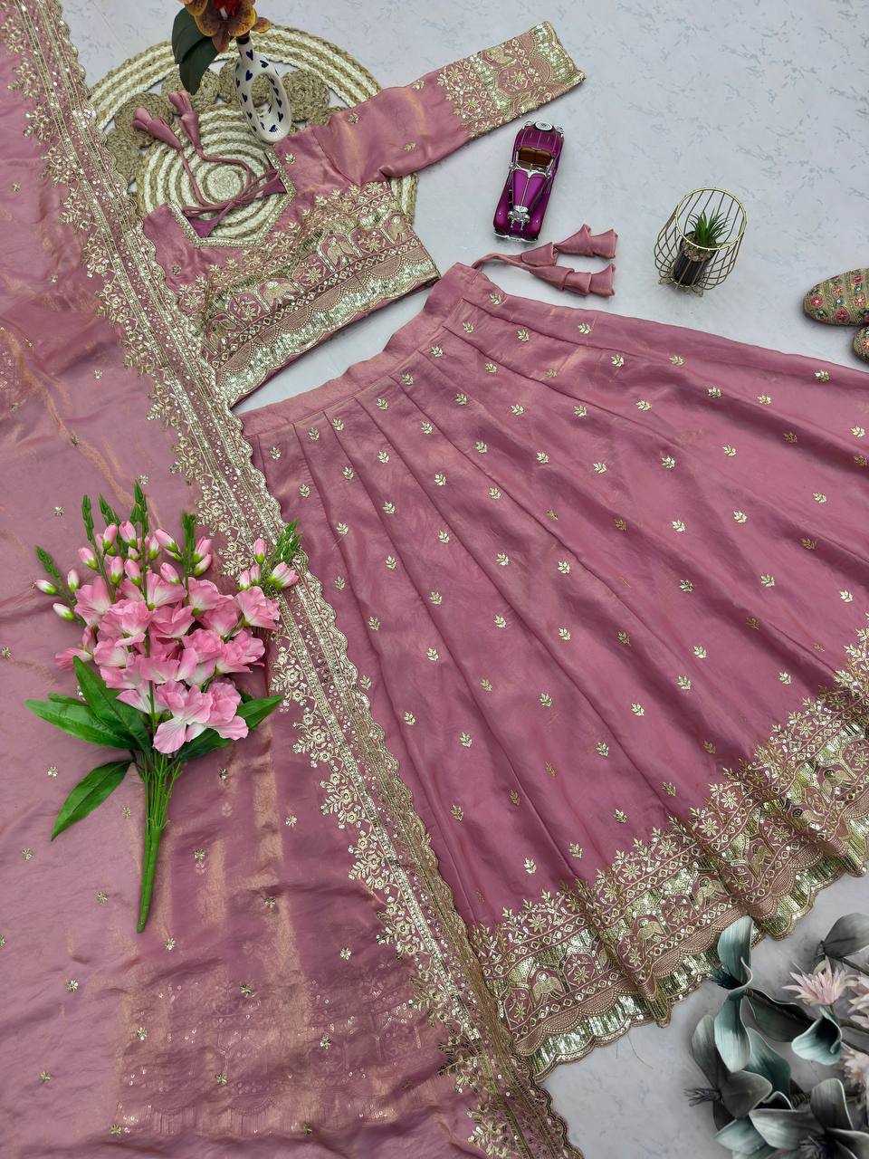 FENDY Silk Designer Lehenga