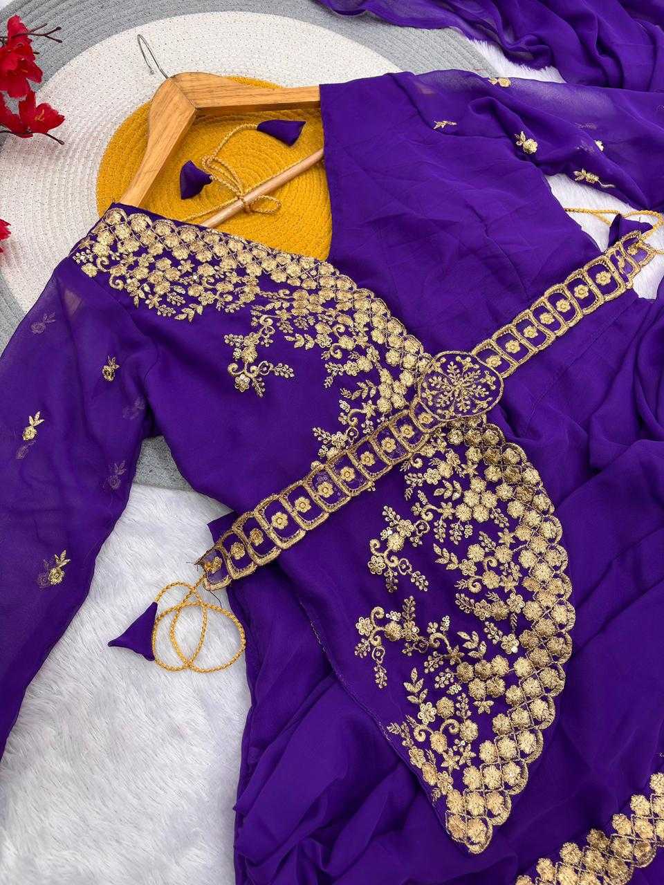 Georgette  Ready To Wear  Zari Saree