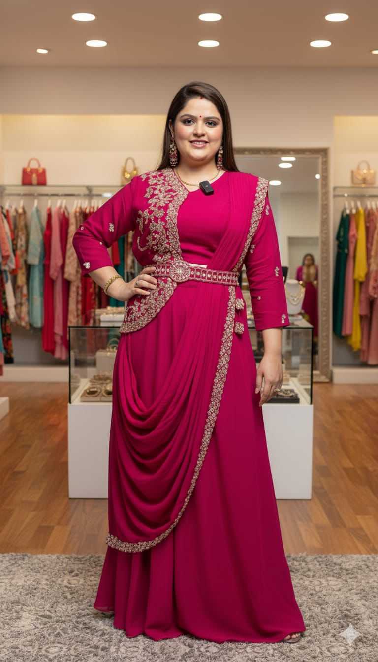 Georgette  Ready To Wear  Zari Saree