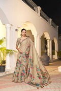 Handloom Silk   Designer Party Wear  Printed Saree