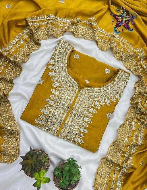 Heavy Chinnon Silk  Embroidered Sharara Salwar Suits