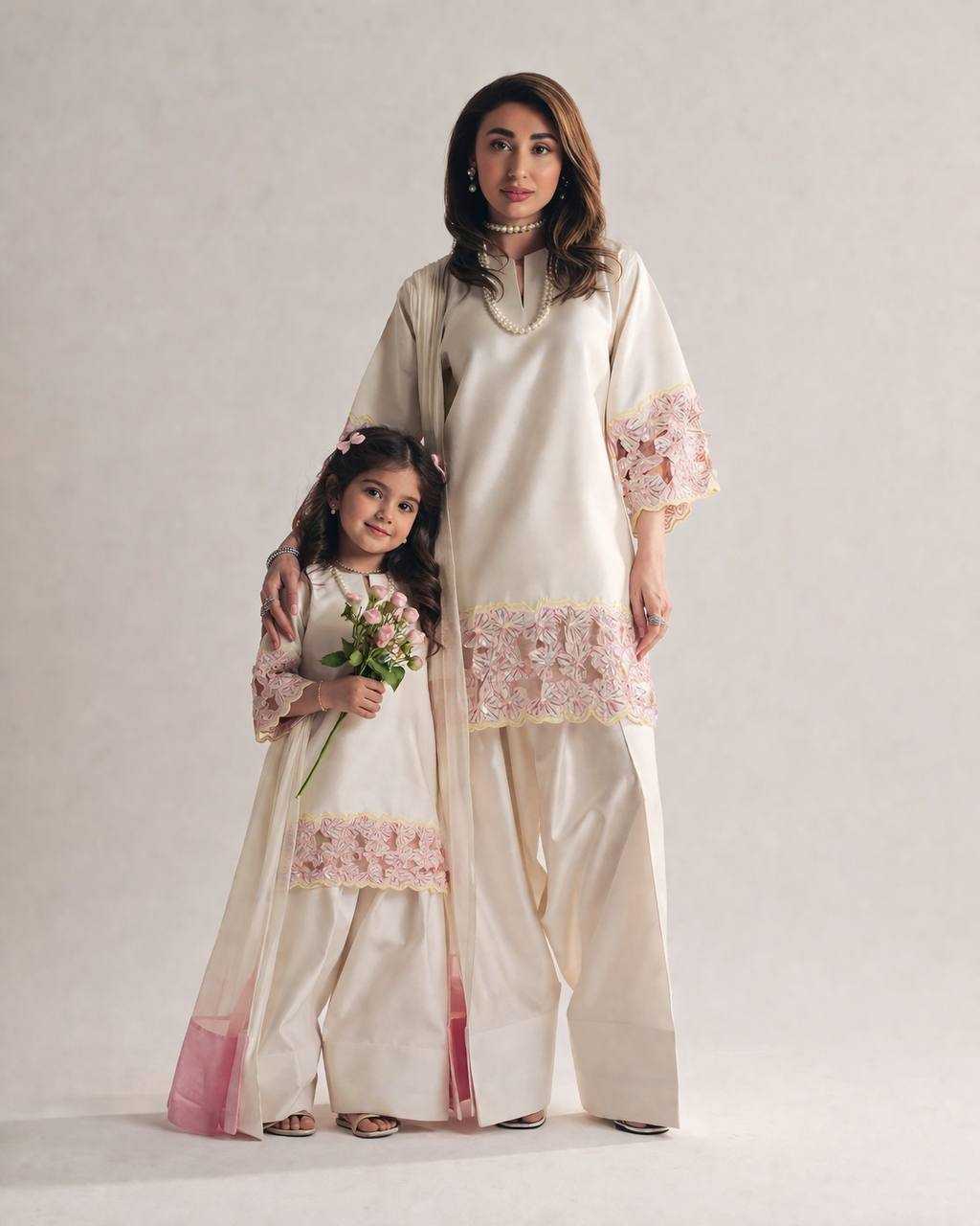 Heavy Crepe  Mother & Daughter Combo  Ethnic Sets